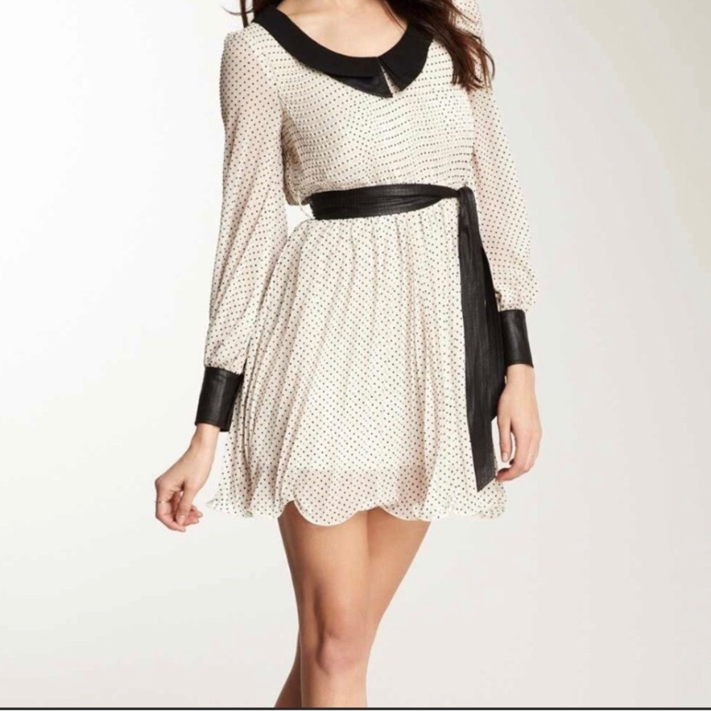 Polka dot cream midi dress